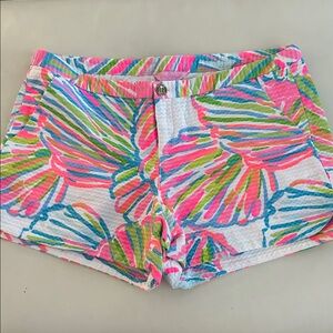 Lilly Pulitzer Neon Shell-Print High Waist Shorts